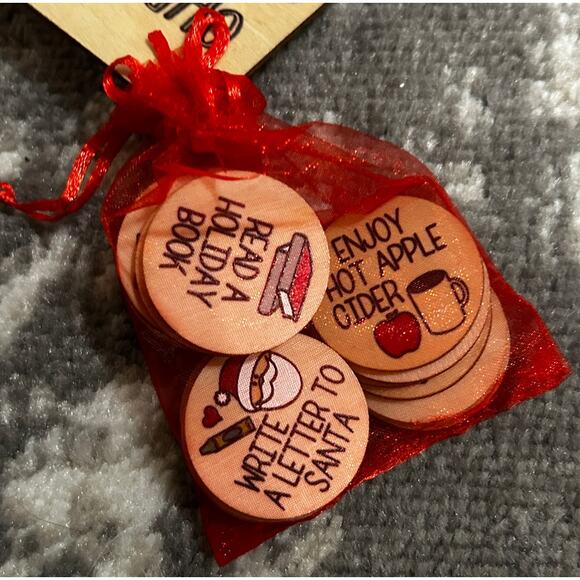 Christmas Advent Bucket List Wooden Tokens (NWT) - Picture 2 of 3